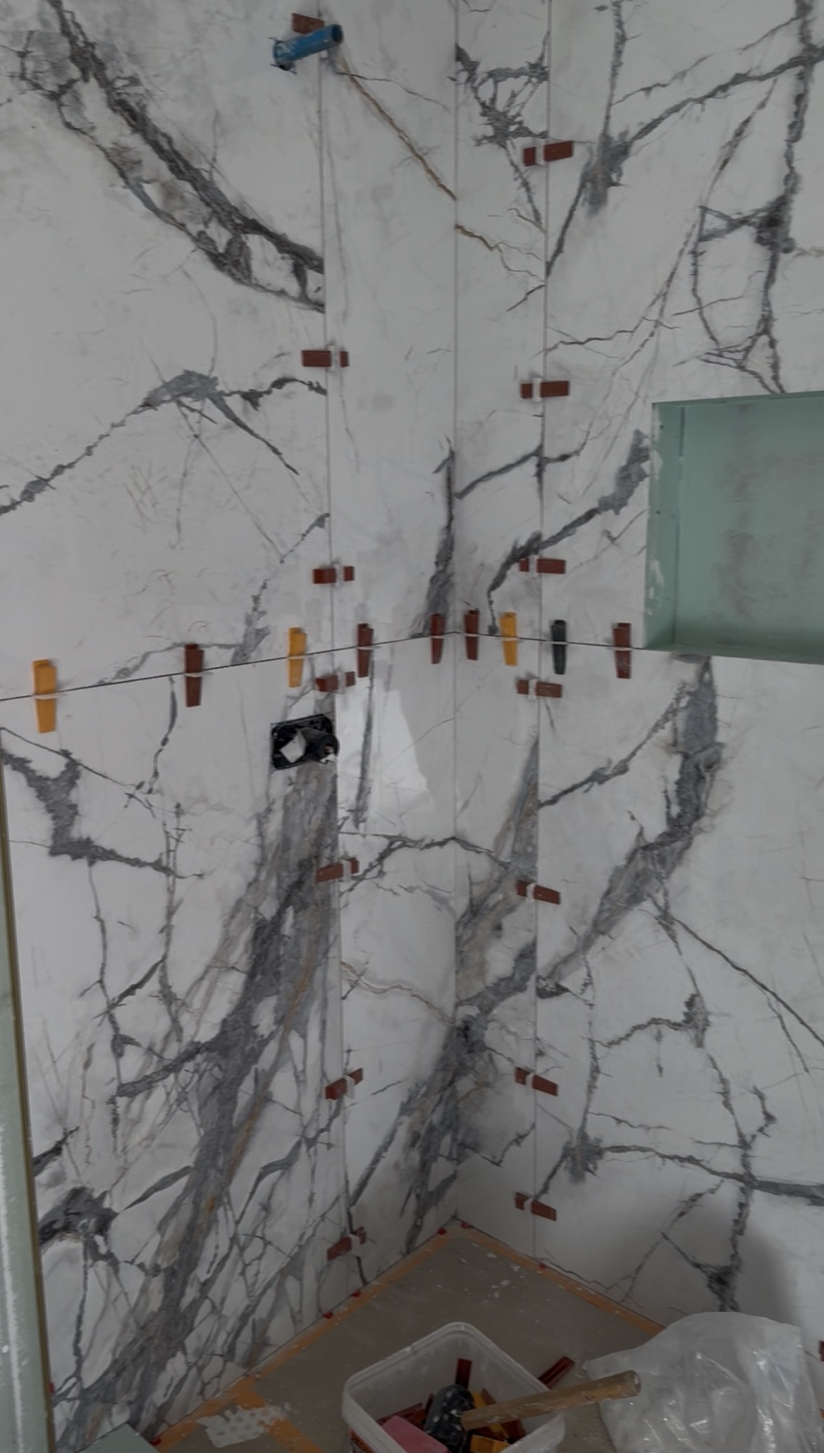 Shower remodel in progress