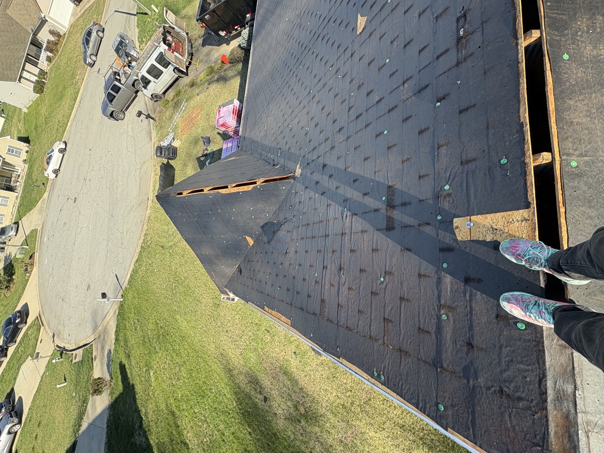 Finished roof repair work