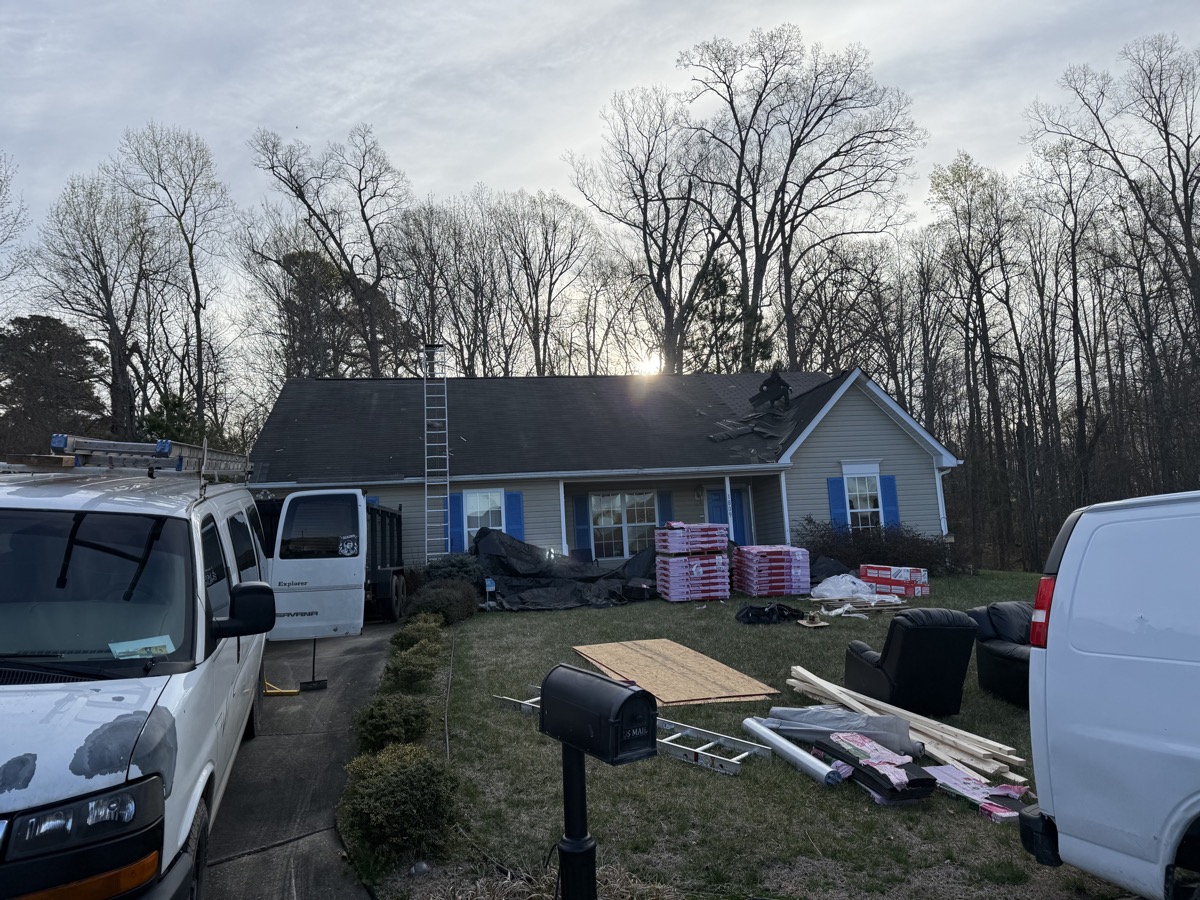 Roof repair underway